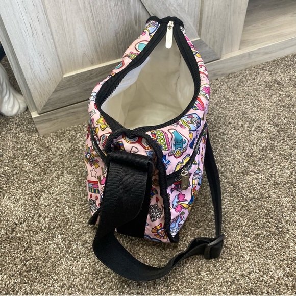 Lesportsac 00s Bag Of Honor Pink Tattoo Print Crossbody Bag - Picture 7 of 10